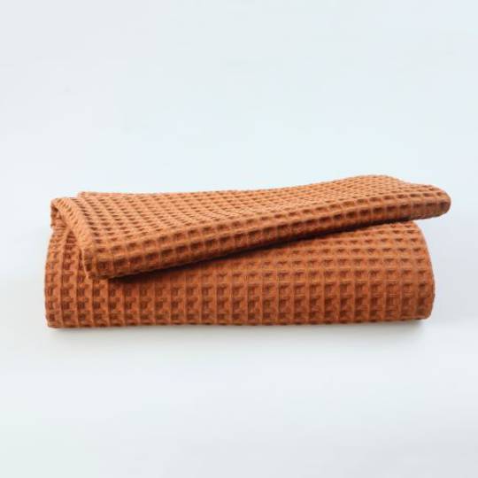 MM Linen - Wanaka Waffle Blanket-Throw - Brick